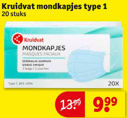 Kruidvat Huismerk   mondkapjes folder aanbieding bij  Kruidvat - details