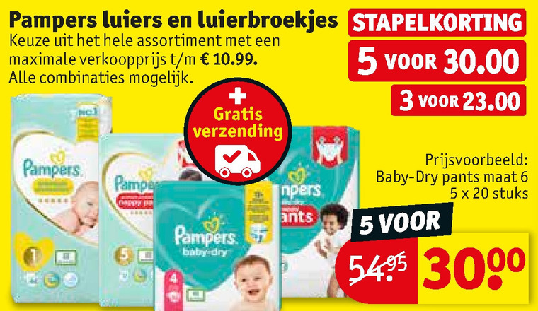 Pampers   luiers, luierbroekjes folder aanbieding bij  Kruidvat - details