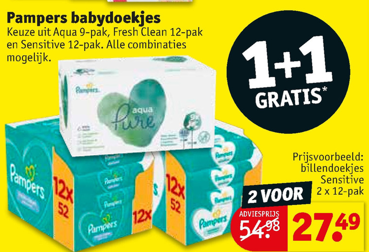 Pampers   billendoekjes folder aanbieding bij  Kruidvat - details