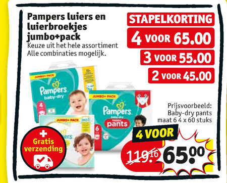 Pampers   luiers, luierbroekjes folder aanbieding bij  Kruidvat - details