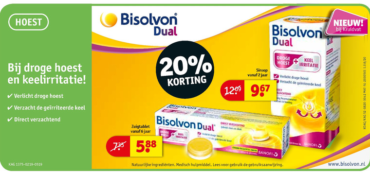 Bisolvon   hoestsiroop folder aanbieding bij  Kruidvat - details