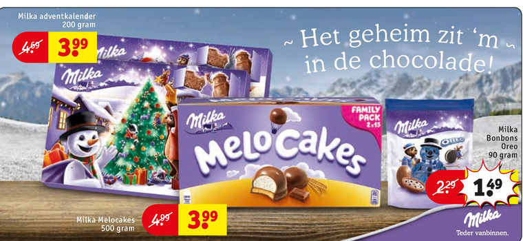 Milka   adventskalender, chocolade folder aanbieding bij  Kruidvat - details