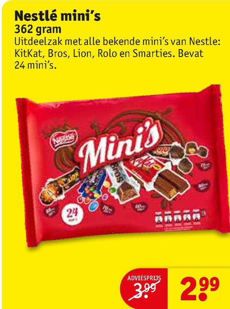 Lion   mini chocoladerepen folder aanbieding bij  Kruidvat - details