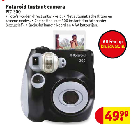 Polaroid   instantfotocamera folder aanbieding bij  Kruidvat - details