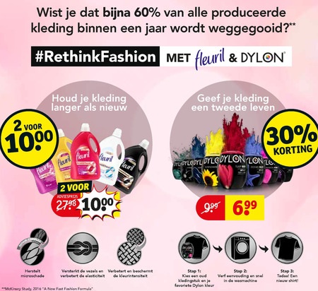 Dylon   wasmiddel, textielverf folder aanbieding bij  Kruidvat - details