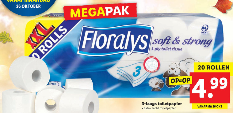 Floralys   toiletpapier folder aanbieding bij  Lidl - details