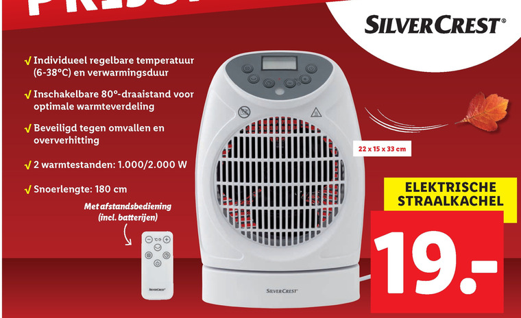 SilverCrest   elektrische kachel folder aanbieding bij  Lidl - details