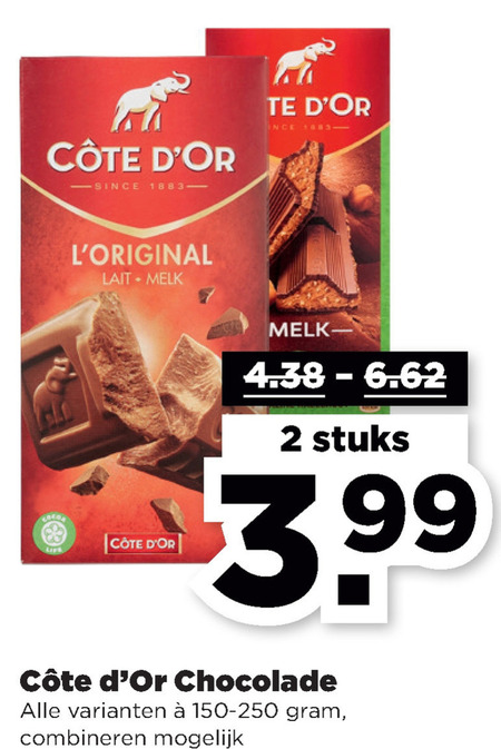 Cote D Or   chocolade folder aanbieding bij  Plus - details