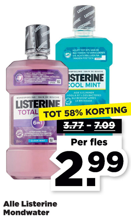 Listerine   mondwater folder aanbieding bij  Plus - details