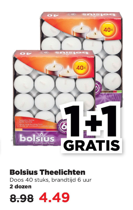 Bolsius   theelicht folder aanbieding bij  Plus - details