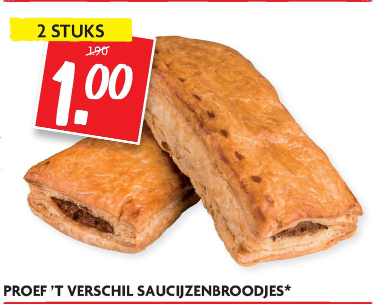 Proef t Verschil   saucijzenbroodje folder aanbieding bij  Dekamarkt - details