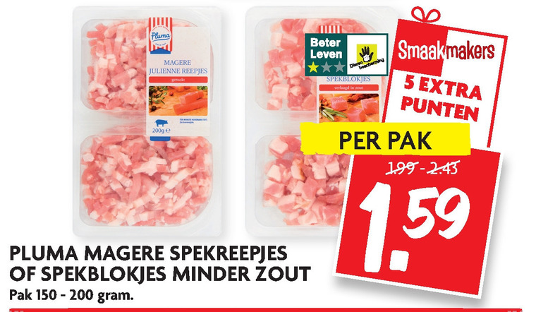 Pluma   spekblokjes, spekreepjes folder aanbieding bij  Dekamarkt - details