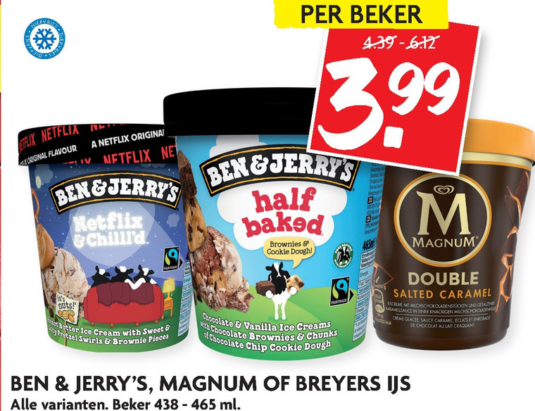 Ben and Jerrys   ijsspecialiteit folder aanbieding bij  Dekamarkt - details