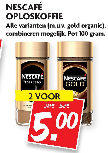 Nescafe   oploskoffie folder aanbieding bij  Dekamarkt - details