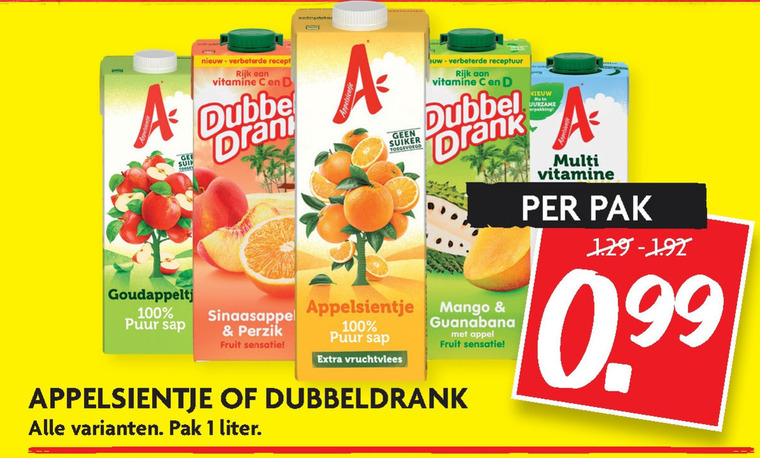 Dubbeldrank   fruitdrank folder aanbieding bij  Dekamarkt - details