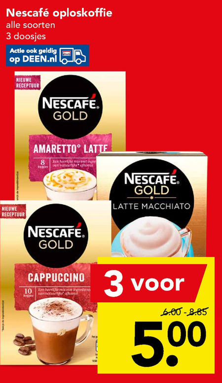Nescafe   oploskoffie folder aanbieding bij  Deen - details