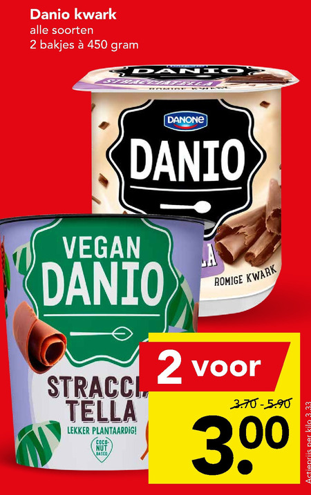 Danone Danio   kwark folder aanbieding bij  Deen - details