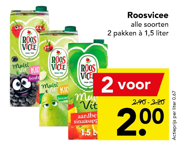 Roosvicee   fruitdrank folder aanbieding bij  Deen - details