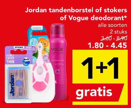 Jordan   deodorant, tandenborstel folder aanbieding bij  Deen - details