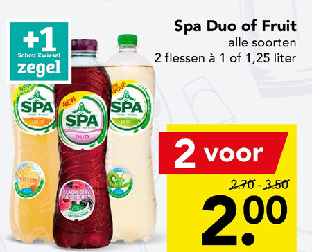 Spa en Fruit   fruitdrank folder aanbieding bij  Deen - details