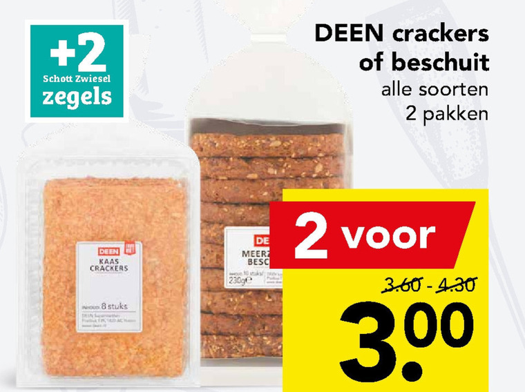 Deen Huismerk   crackers, beschuit folder aanbieding bij  Deen - details