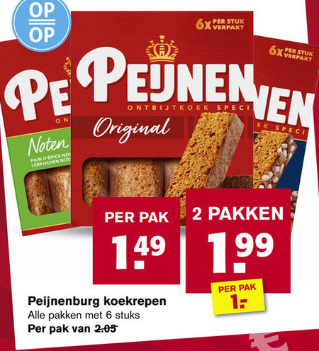 Peijnenburg   ontbijtkoekreep folder aanbieding bij  Hoogvliet - details