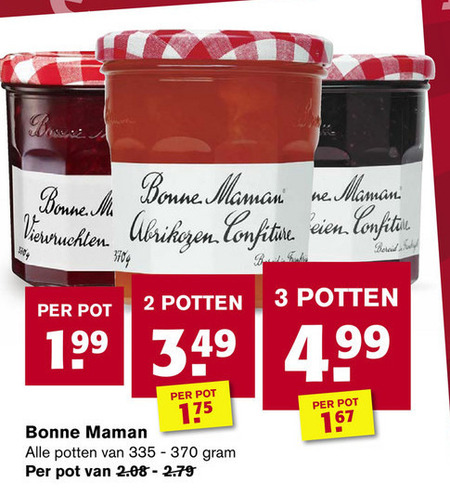 Bonne Maman   jam folder aanbieding bij  Hoogvliet - details