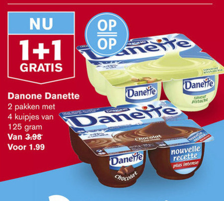 Danette   toetje folder aanbieding bij  Hoogvliet - details