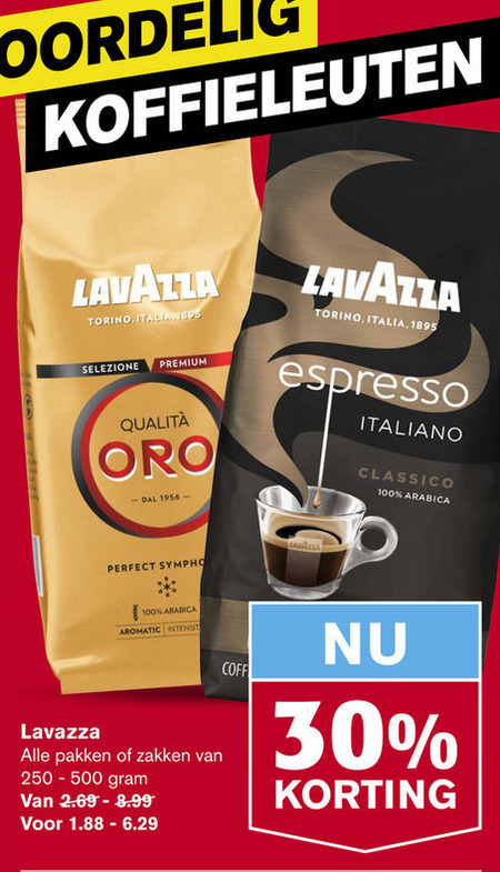 Lavazza   koffiebonen, koffie folder aanbieding bij  Hoogvliet - details