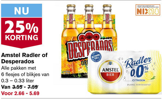 Desperados   radler bier, flesje bier folder aanbieding bij  Hoogvliet - details