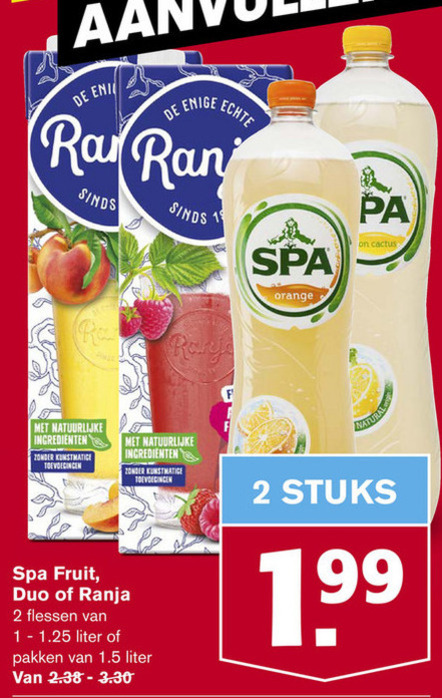 Ranja   fruitdrank folder aanbieding bij  Hoogvliet - details