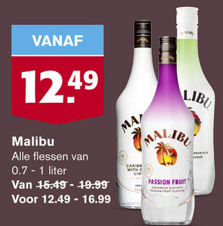 Malibu   likeur folder aanbieding bij  Hoogvliet - details