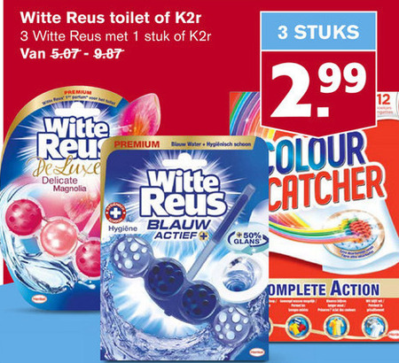 Witte Reus   wasdoekjes, toiletblok folder aanbieding bij  Hoogvliet - details