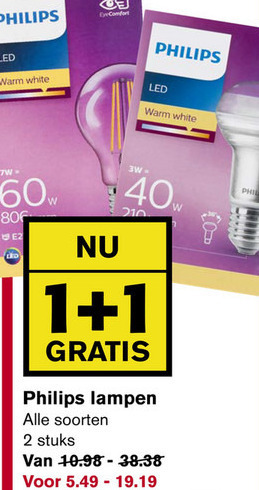 Philips   led lamp folder aanbieding bij  Hoogvliet - details