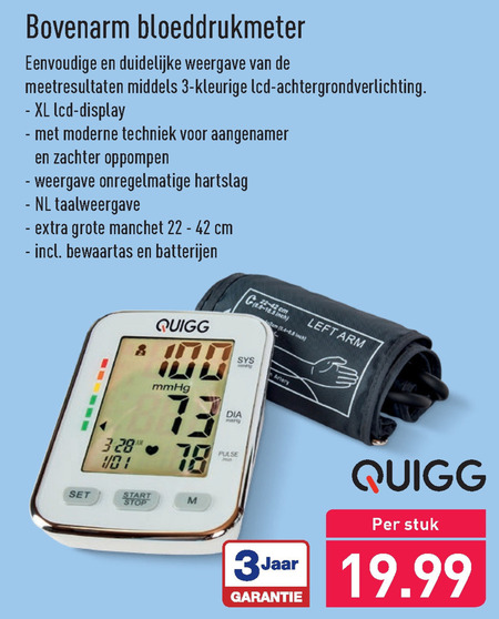 Observatorium Haarvaten Gunst Quigg bloeddrukmeter folder aanbieding bij Aldi - details