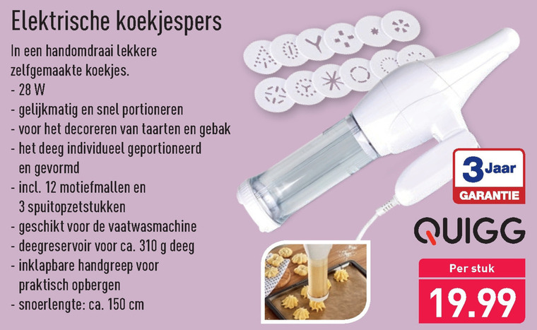 Quigg   koekjespers folder aanbieding bij  Aldi - details