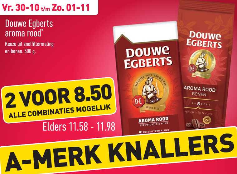 Douwe Egberts   koffie folder aanbieding bij  Aldi - details