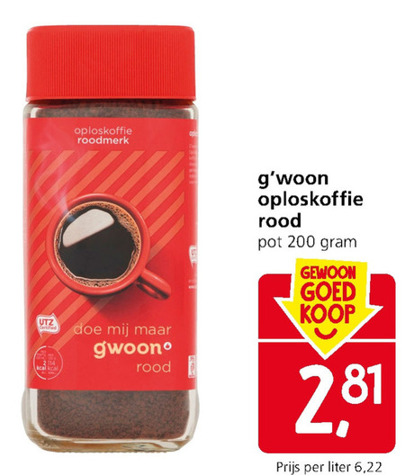 Gwoon   oploskoffie folder aanbieding bij  Jan Linders - details