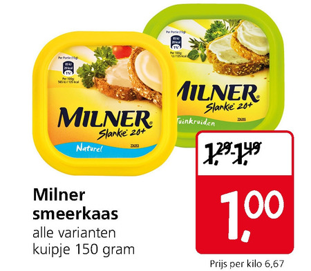 Milner   smeerkaas folder aanbieding bij  Jan Linders - details