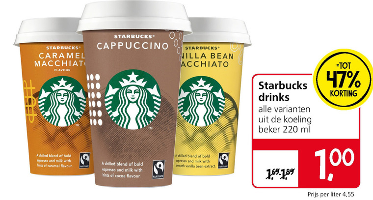 Starbucks   ijskoffie folder aanbieding bij  Jan Linders - details