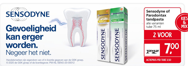 Sensodyne   tandpasta folder aanbieding bij  Jan Linders - details