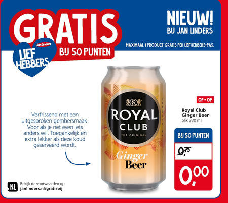 Royal Club   frisdrank folder aanbieding bij  Jan Linders - details