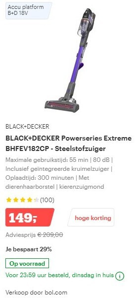 Black and Decker   steelstofzuiger folder aanbieding bij  Bol.com - details