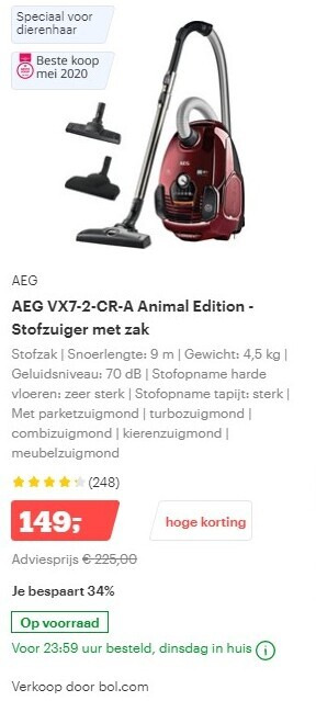 AEG   stofzuiger folder aanbieding bij  Bol.com - details