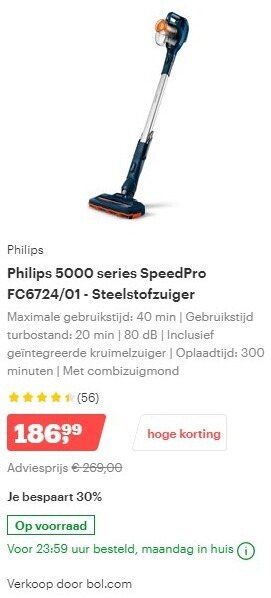 Philips   steelstofzuiger folder aanbieding bij  Bol.com - details