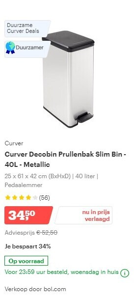 Curver   pedaalemmer folder aanbieding bij  Bol.com - details