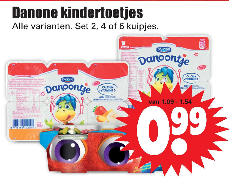 Danone Danoontje   kindertoetjes folder aanbieding bij  Dirk - details