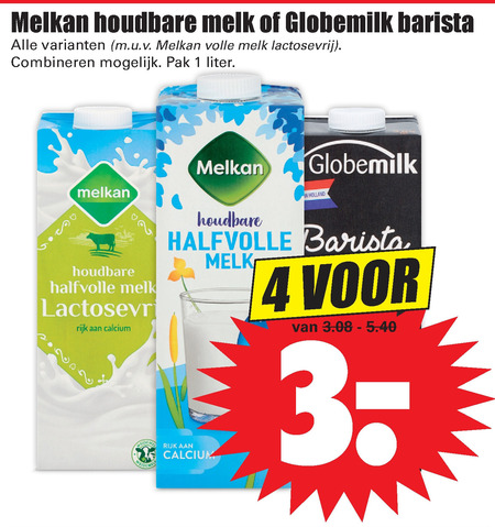 Globemilk   koffiemelk, melk folder aanbieding bij  Dirk - details