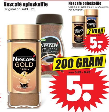 Nescafe   oploskoffie folder aanbieding bij  Dirk - details