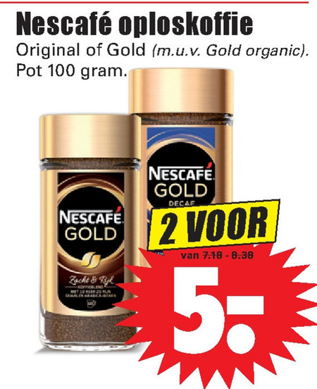 Nescafe   oploskoffie folder aanbieding bij  Dirk - details